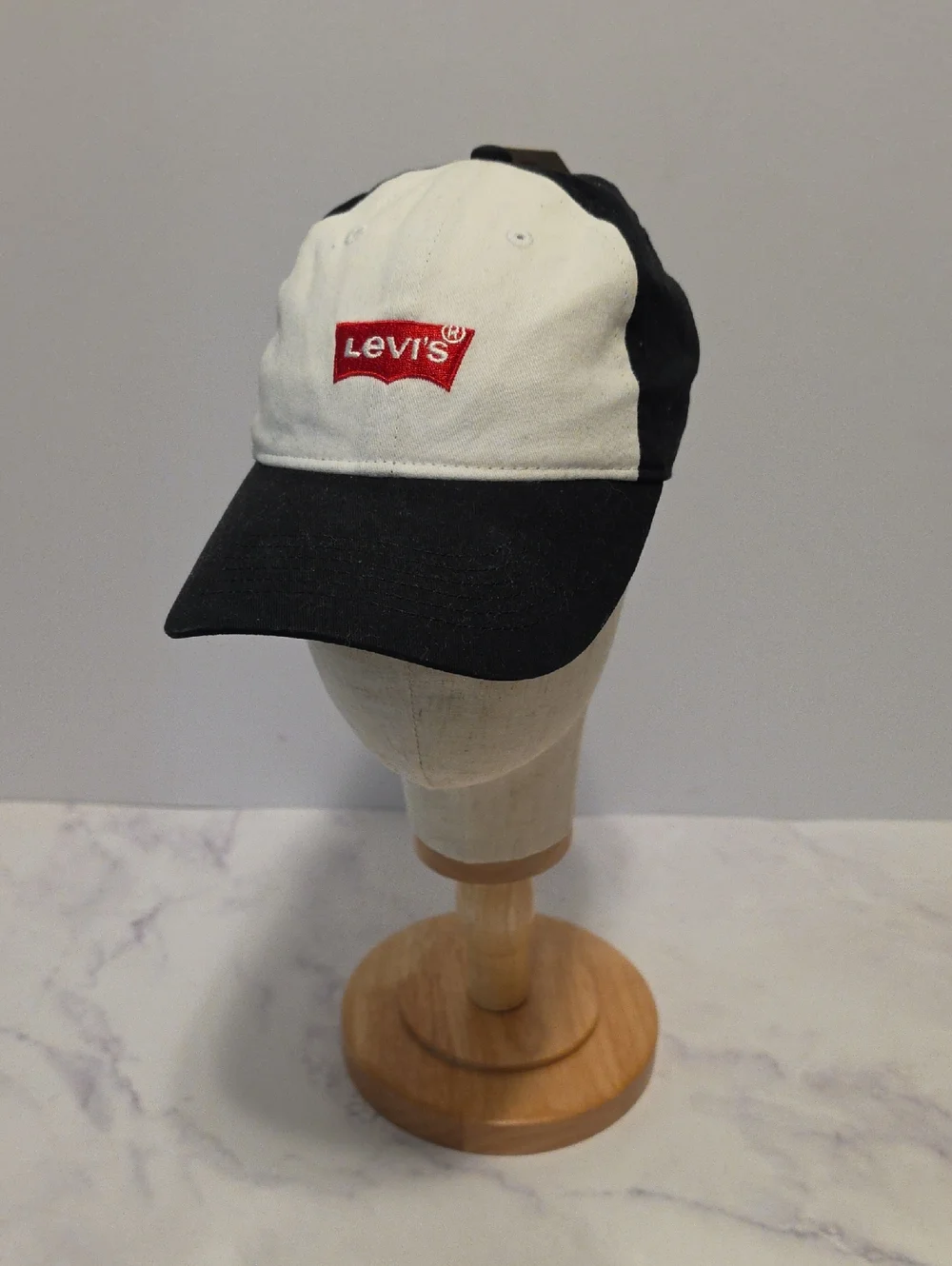 Levi's Two-Tone Black & White Baseball Cap with Red Logo Brand New